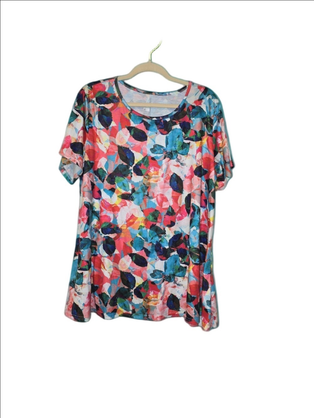 Floral Multi-Color Scoop Neck Women's Tunic